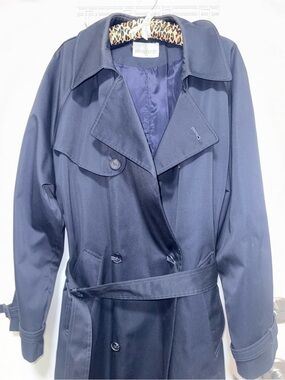 Pierre Cardin Midnight Blue Double-Breasted Trench Coat